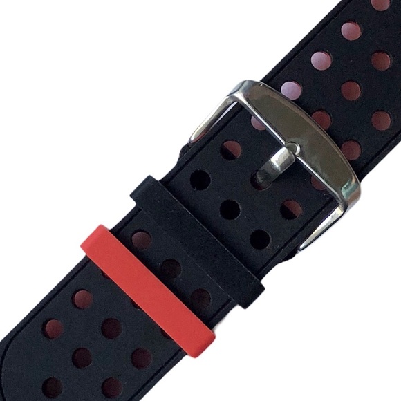 5/$20 NEW Black Red Holes Silicone Sport Band Apple Watch 38/40/41mm M - Picture 7 of 10